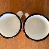 Duo of Geneviève Lethu enameled cups