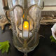 Antique glass and bronze candlestick