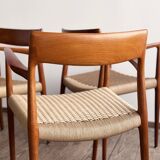 Chaises de Salle à Manger Danoises Modèle 57 en Teck, Niels O. Møller, JL Mollers, Ensemble de 6
