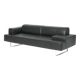 Quadra Poltrona Frau 3-seater black leather sofa