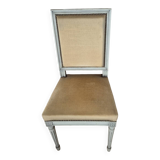 Chaise style Louis XVI assise velours beige doré