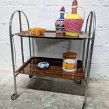 Desserte pliante vintage à roulettes