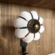 Wooden key holder shelf with hooks and ceramic knobs