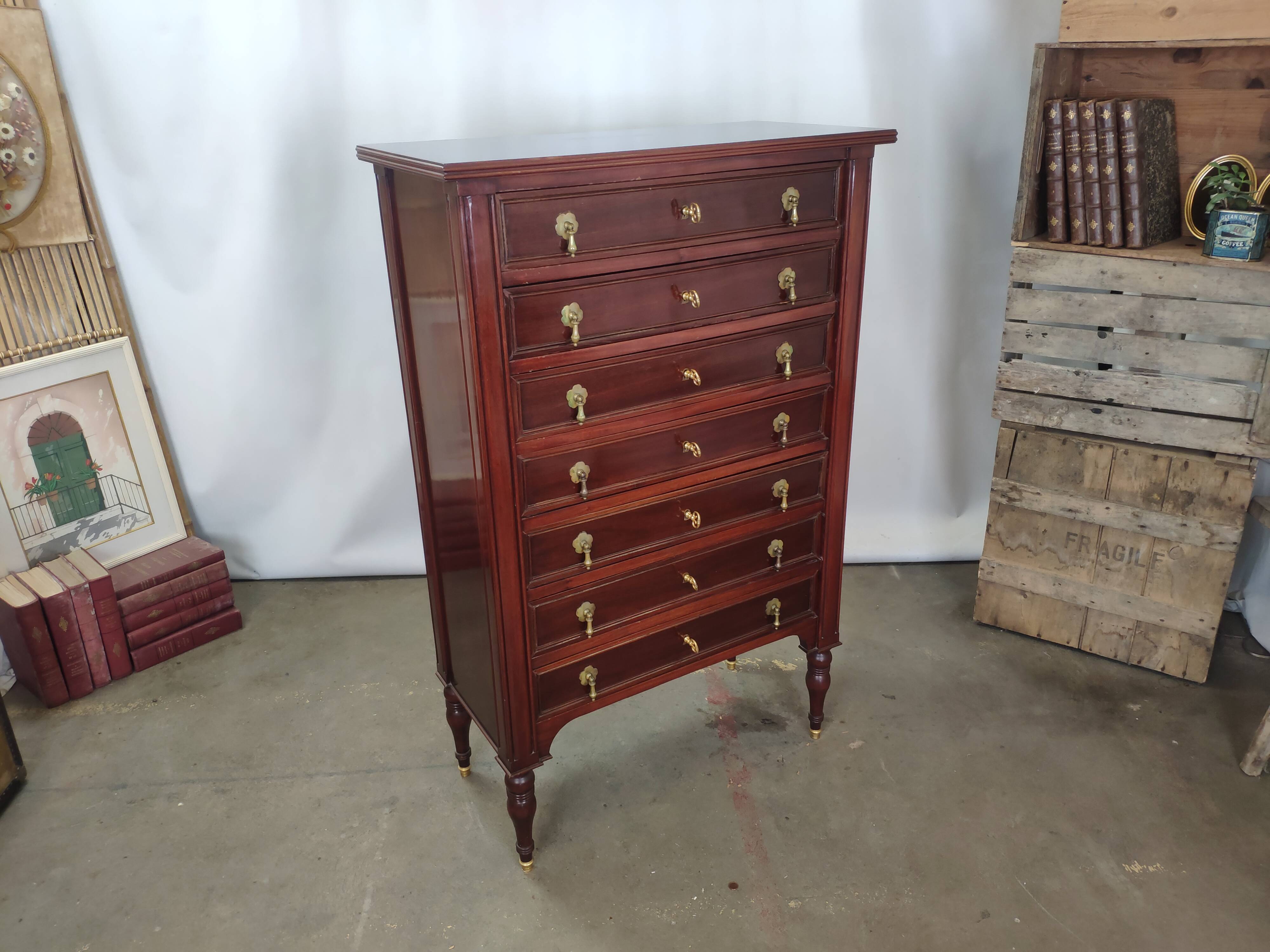 Semainier Louis XVI acajou