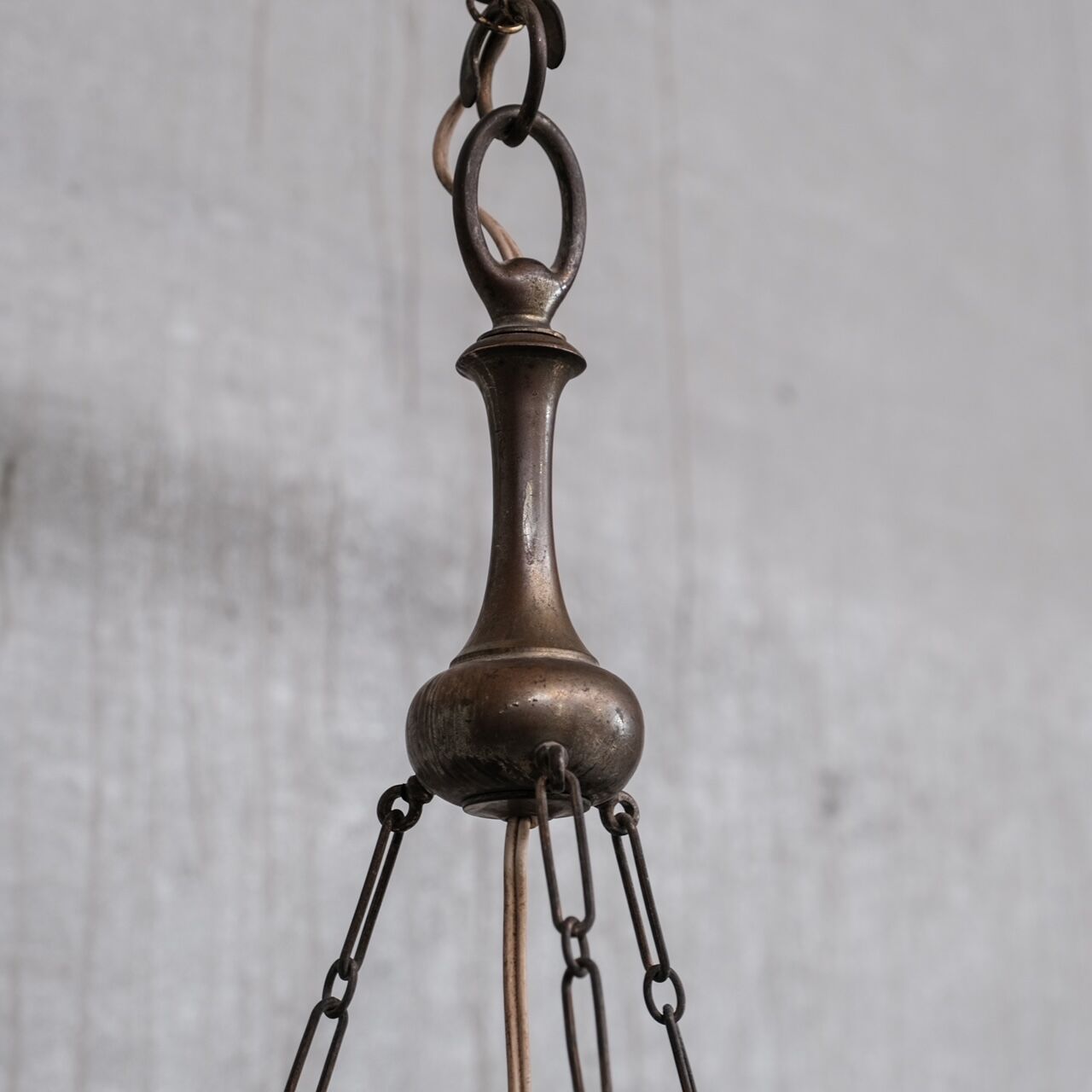 Brass and alabaster french antique plafonnier