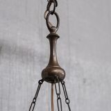 Brass and alabaster french antique plafonnier