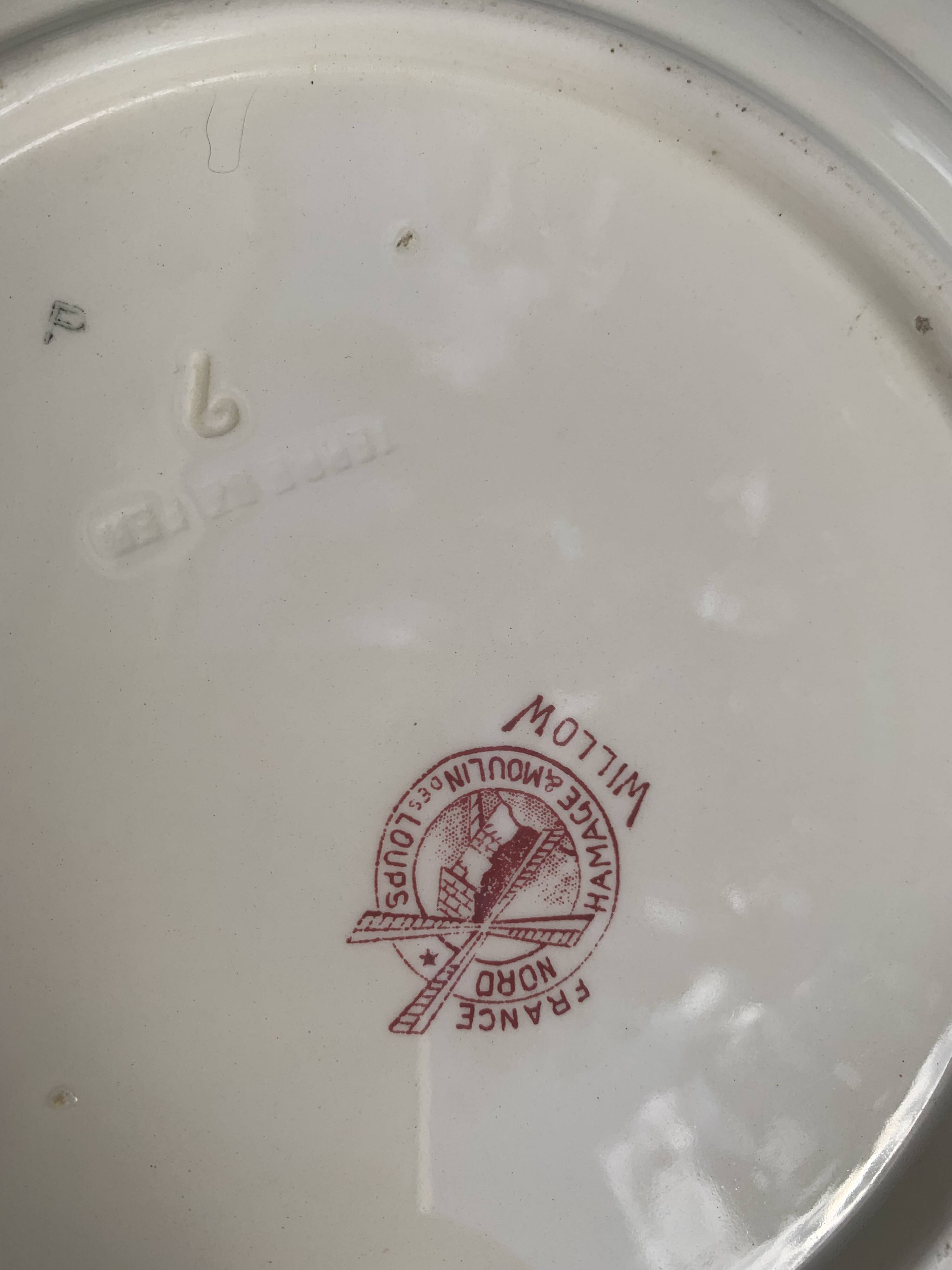 Iron earth cake dish, willow, hamage moulin des loups, north, old