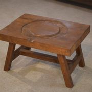 Brutalist coffee table in elm from the 1950s.