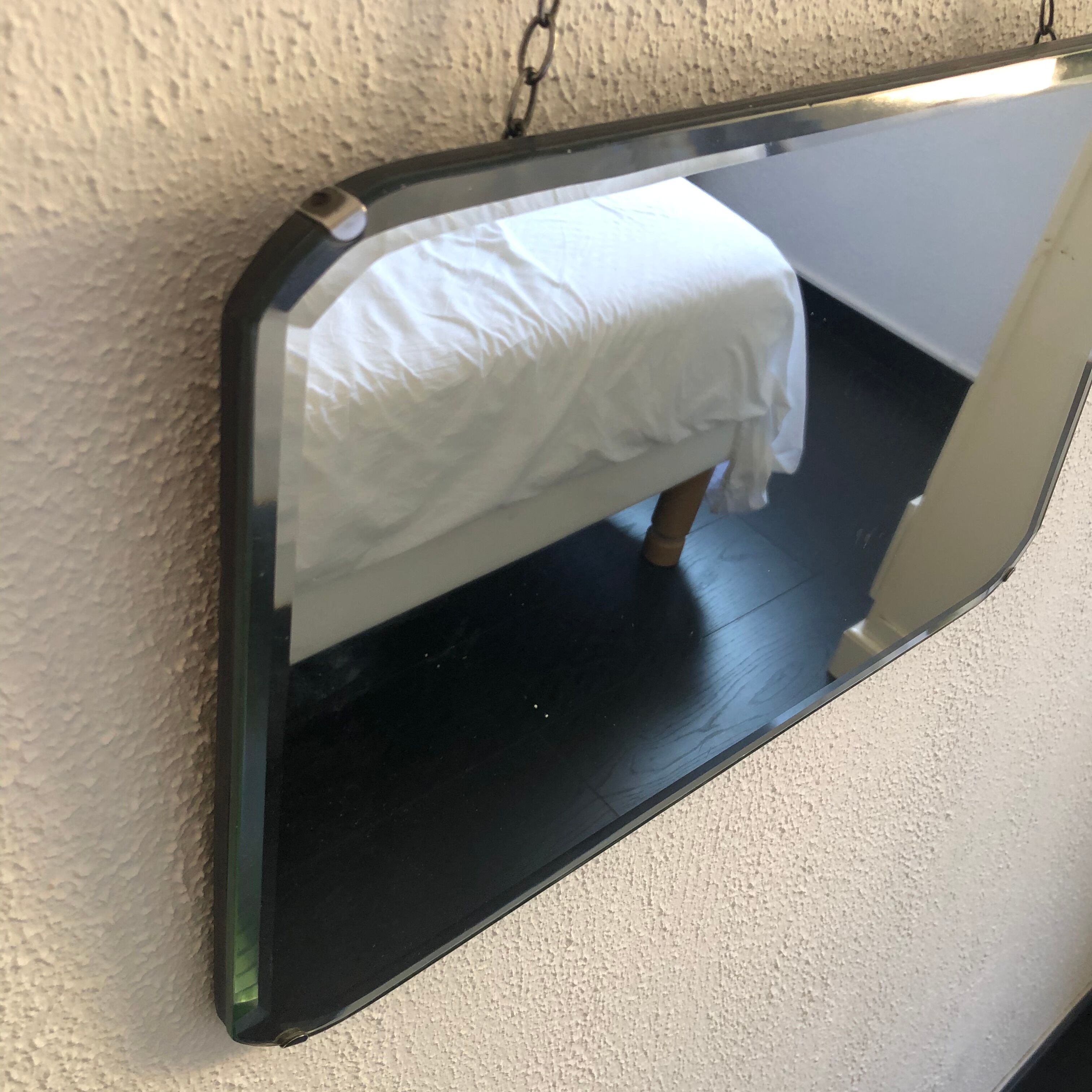 Miroir biseauté anglais vintage 1930 - 50 x 30 cm