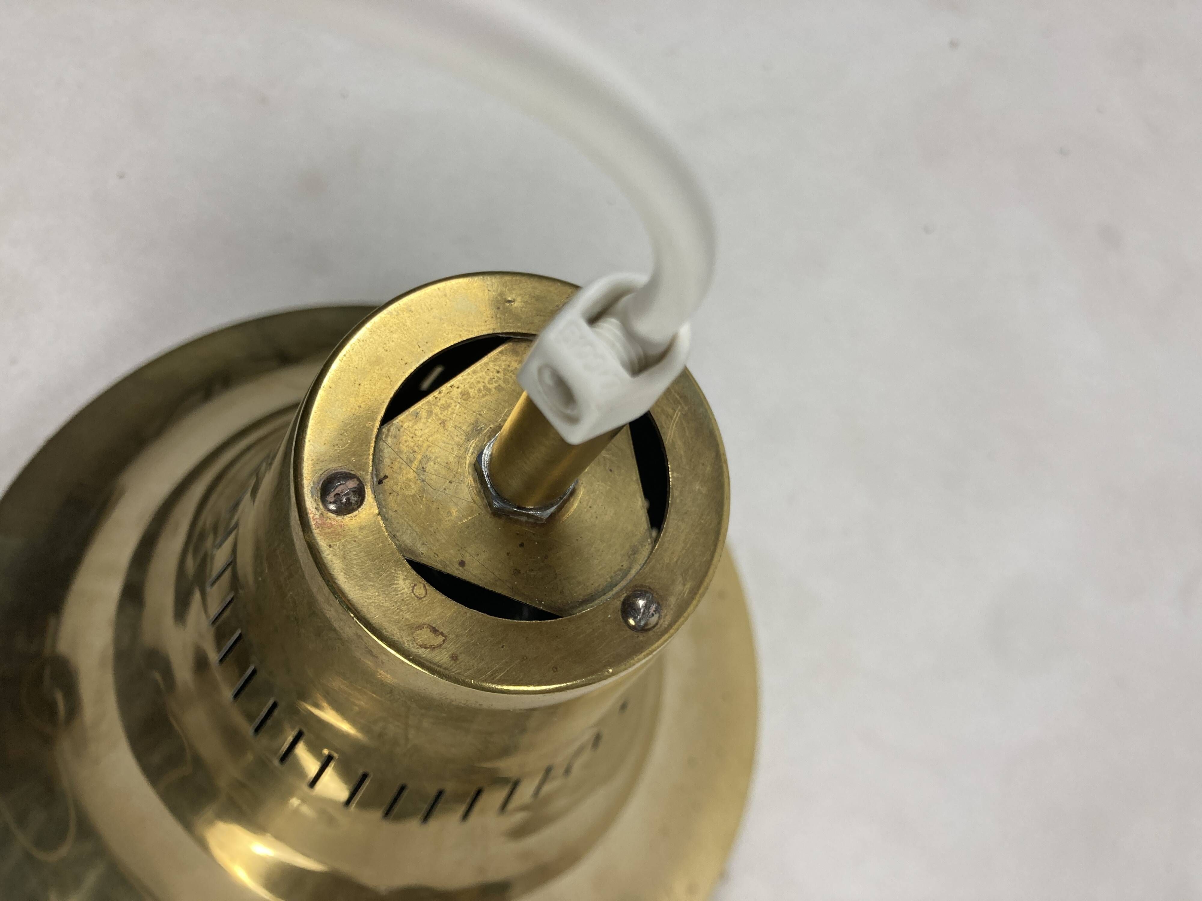Scandinavian brass hanging pendant lamp by Hans Agne Jakobsson, Sweden 1960s