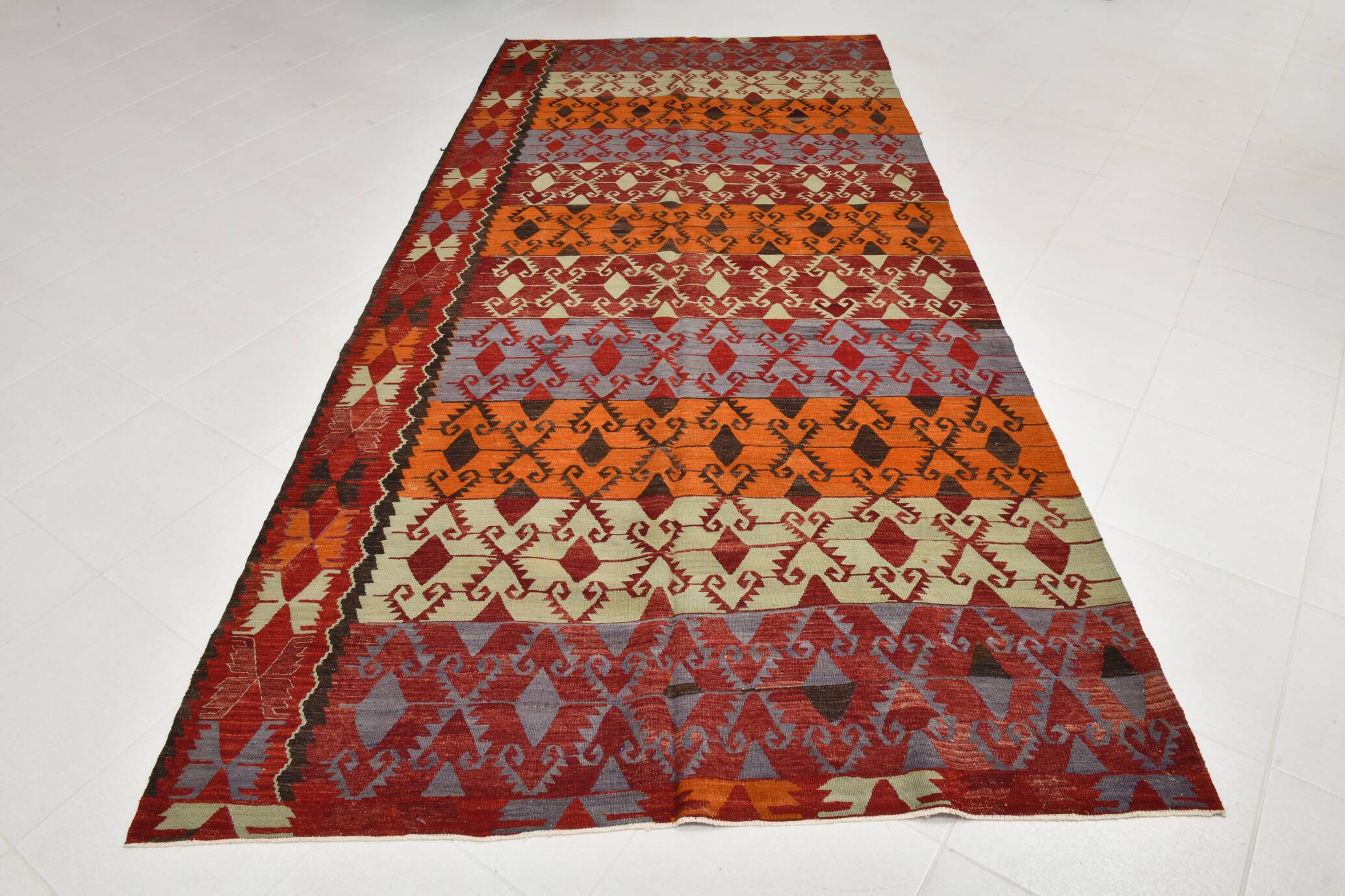 6x12 Orientel Turkish Kilim Rug, 172x369Cm