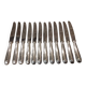 12 silver plated dessert knives, Christofle Vendome, 19.7cm