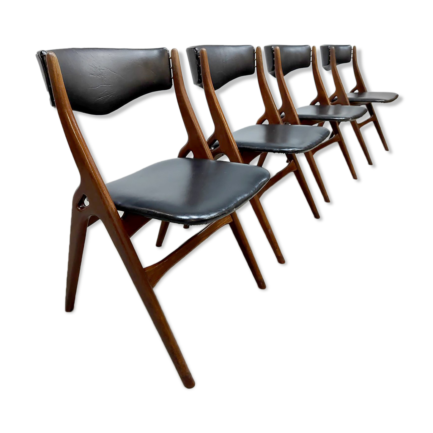 Vintage dutch design dining chairs Aska Louis van Teeffelen Webe