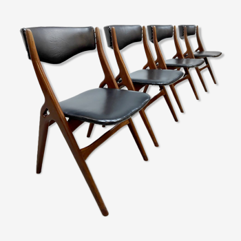 4 chaises vintage design Aska Louis van Teeffelen Webe