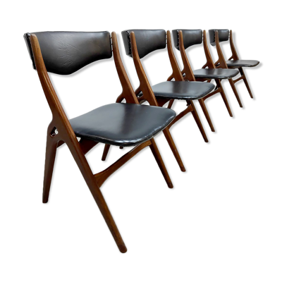 4 chaises vintage design Aska Louis van Teeffelen Webe