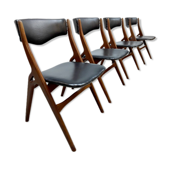 4 chaises vintage design Aska Louis van Teeffelen Webe