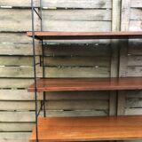 String shelf wood and metal 60s Sweden