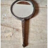 Old hand mirror beveled glass