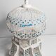 Oriental bird cage 1960 hand-painted wood and metal