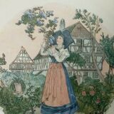 Pie dish in faience of sarreguemines model obernai