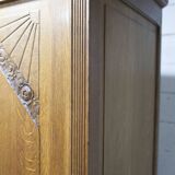 Art Deco carved oak wardrobe - Flemish workshop circa 1930
