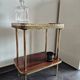 Dessert / Small side table with mahogany veneer and brass mid-century.