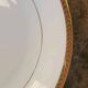 Set of 6 flat plates in Foëcy porcelain with golden epi border