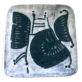 Vintage Brutalist Art Studio Ceramics Square Dish by Amphora Perignem, 1960s