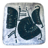 Vintage Brutalist Art Studio Ceramics Square Dish by Amphora Perignem, 1960s