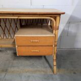 Rattan desk and chair