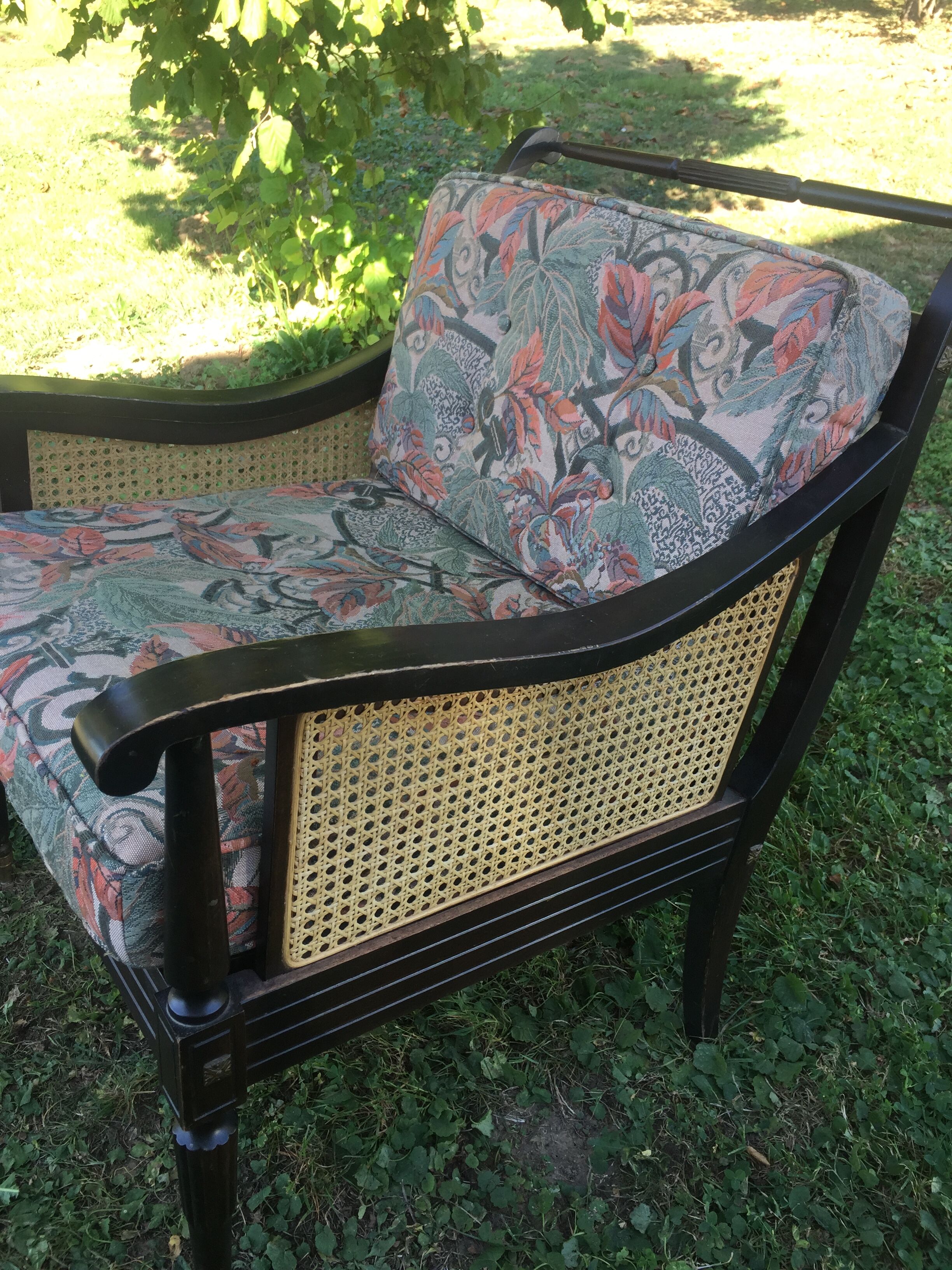 Black wood armchair and canning