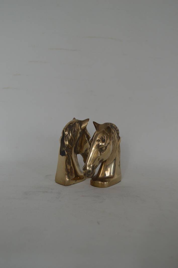 Brass horse bookends