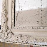 Antique 19th Century Mirror Carved Wood Frame 67x 55 Cm