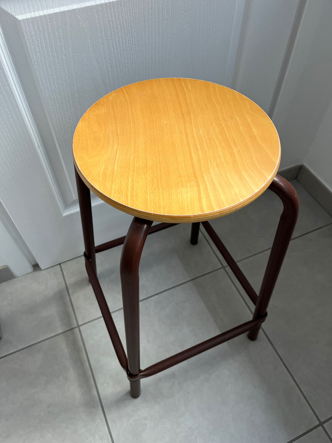 Tabouret atelier bois et métal