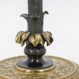 Lampadaire de style Restauration en bronze à deux patines. Circa 1900.