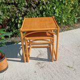 2 tables gigognes en rotin