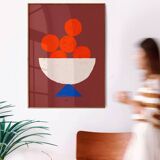 Poster printed in giclée quality with illustration of oranges