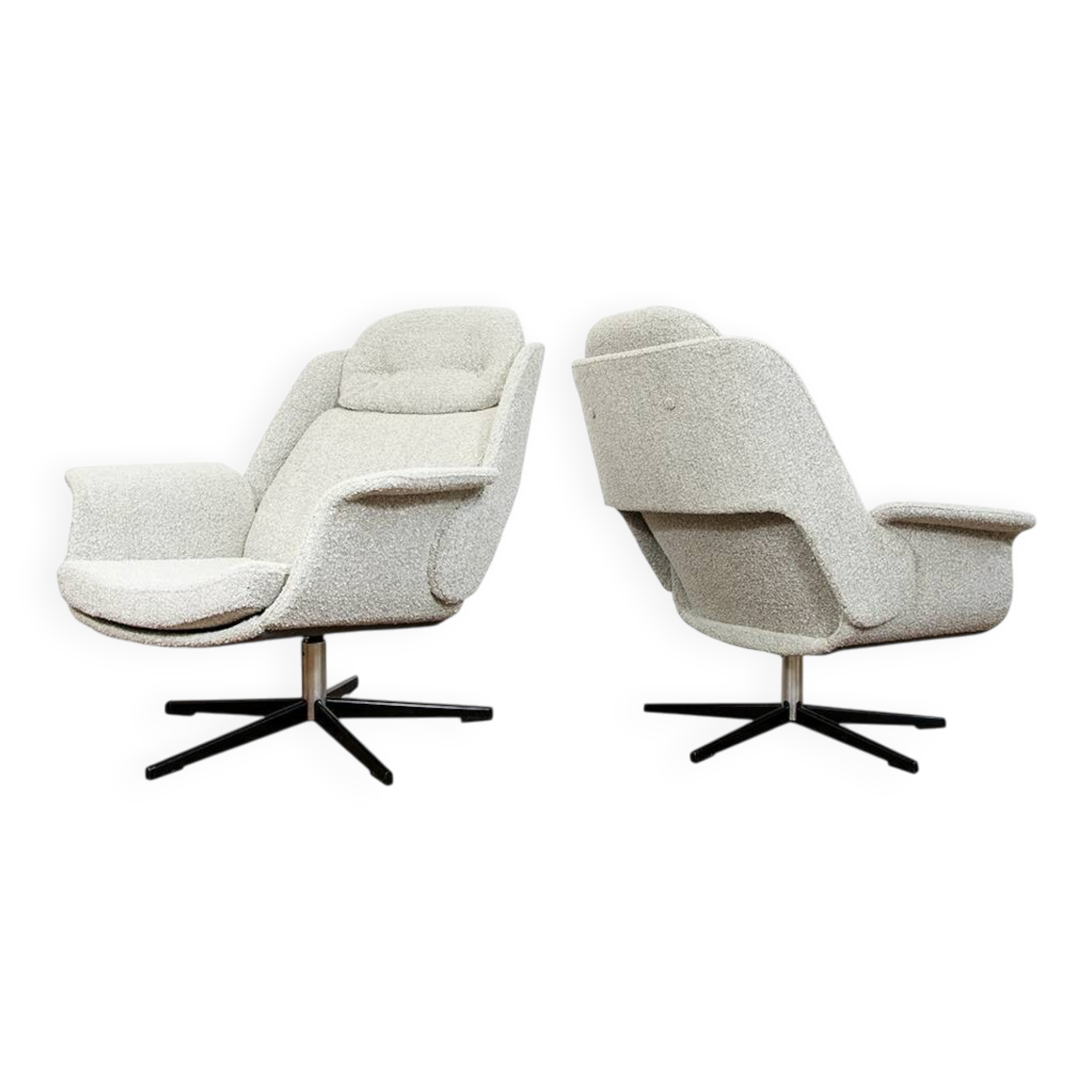 Chaises pivotantes vintage grandes "b7041" de zpm radomsko, pologne, 1970