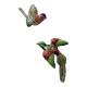 Two exotic birds in slip to hang