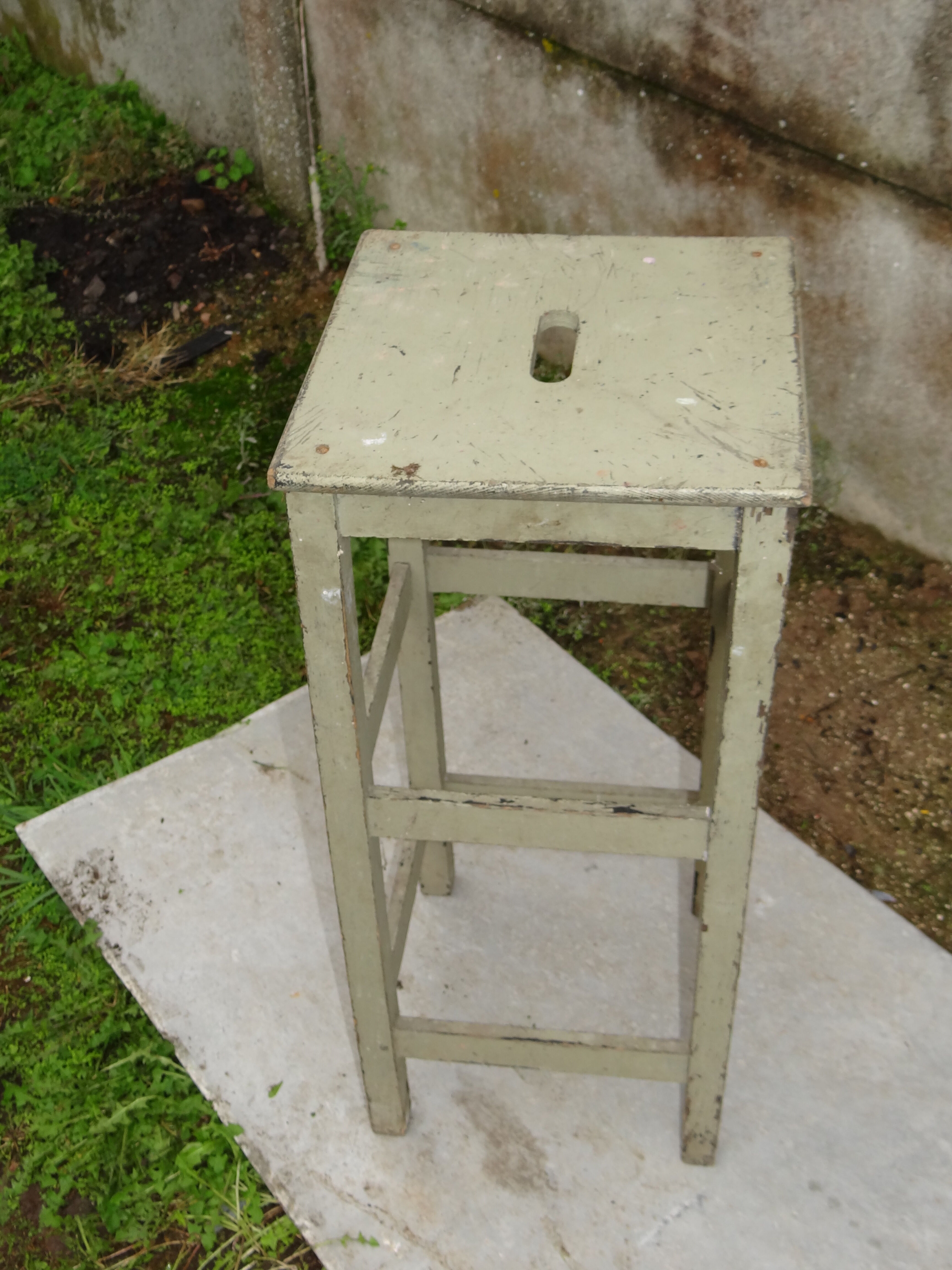40-50 year workshop stool beautiful patina