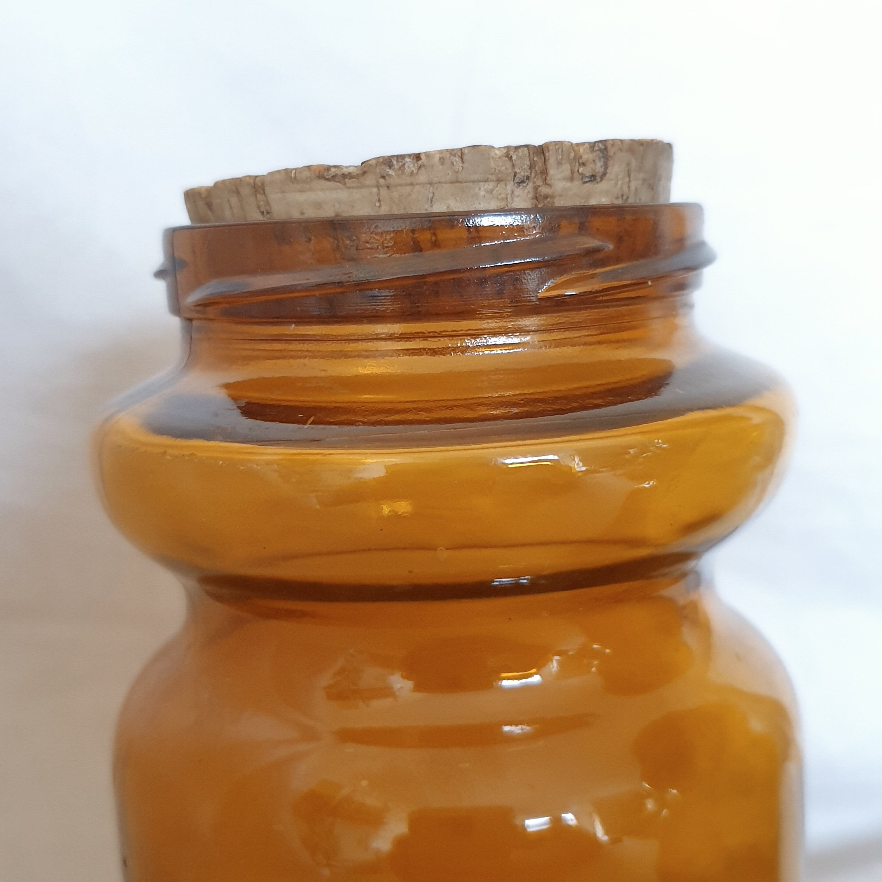 Glass jars with cork lid