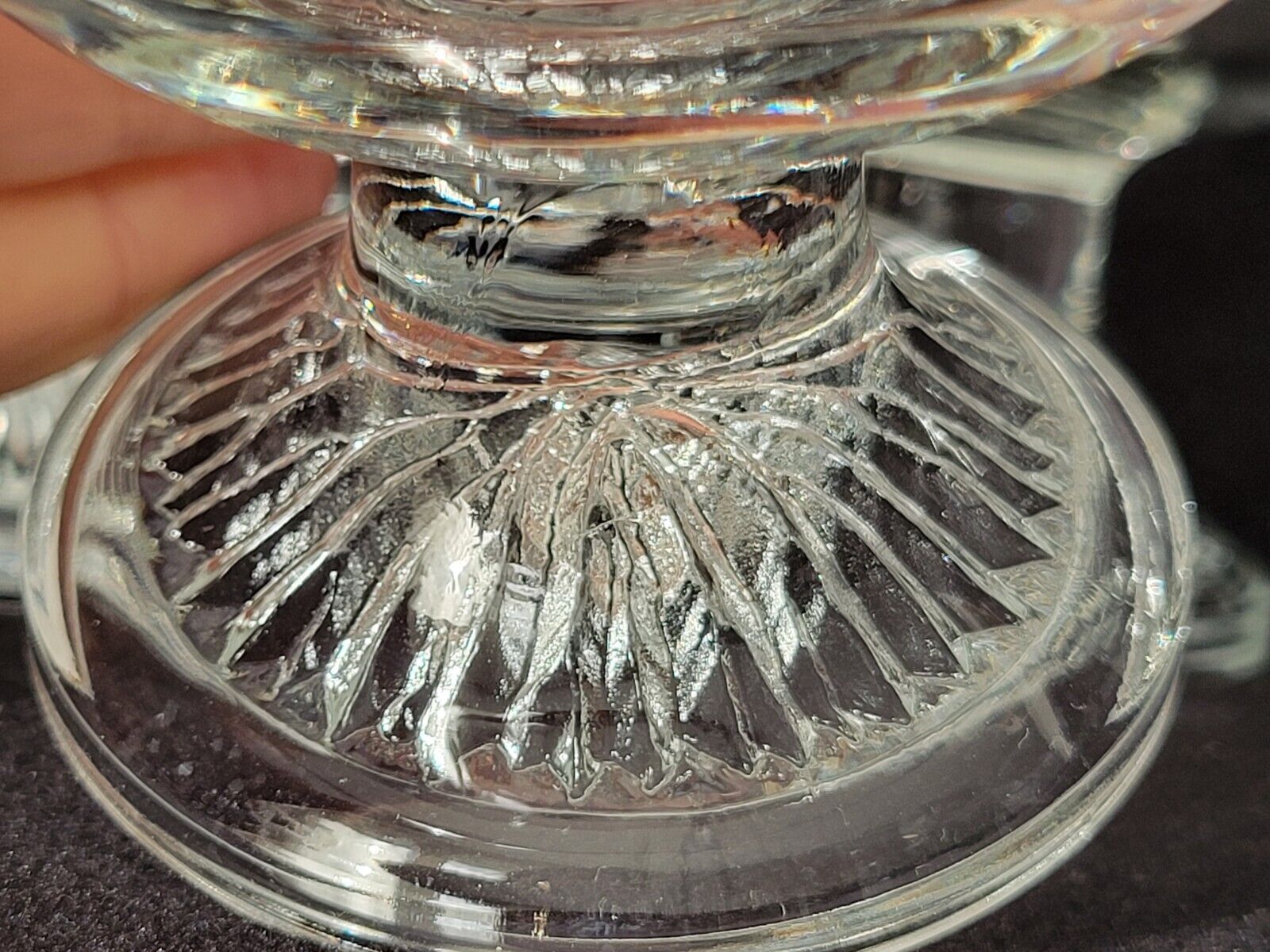 10 vintage stemmed glasses in molded glass