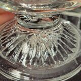 10 vintage stemmed glasses in molded glass