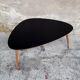 Table basse bois plateau noir