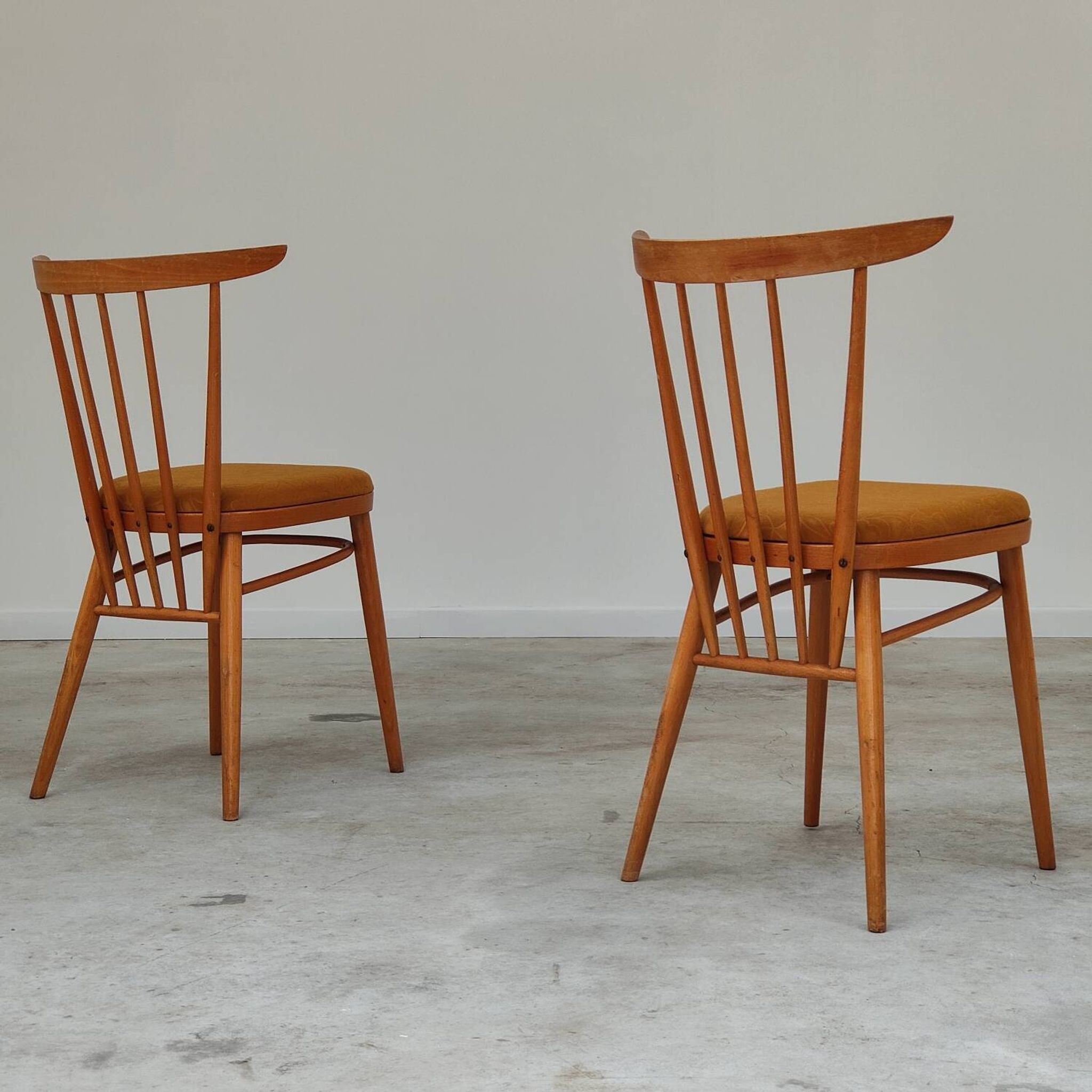 Pair of wooden dining room chairs by Tatra Pravenec 1960