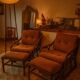 Vintage 70s velvet rattan set.