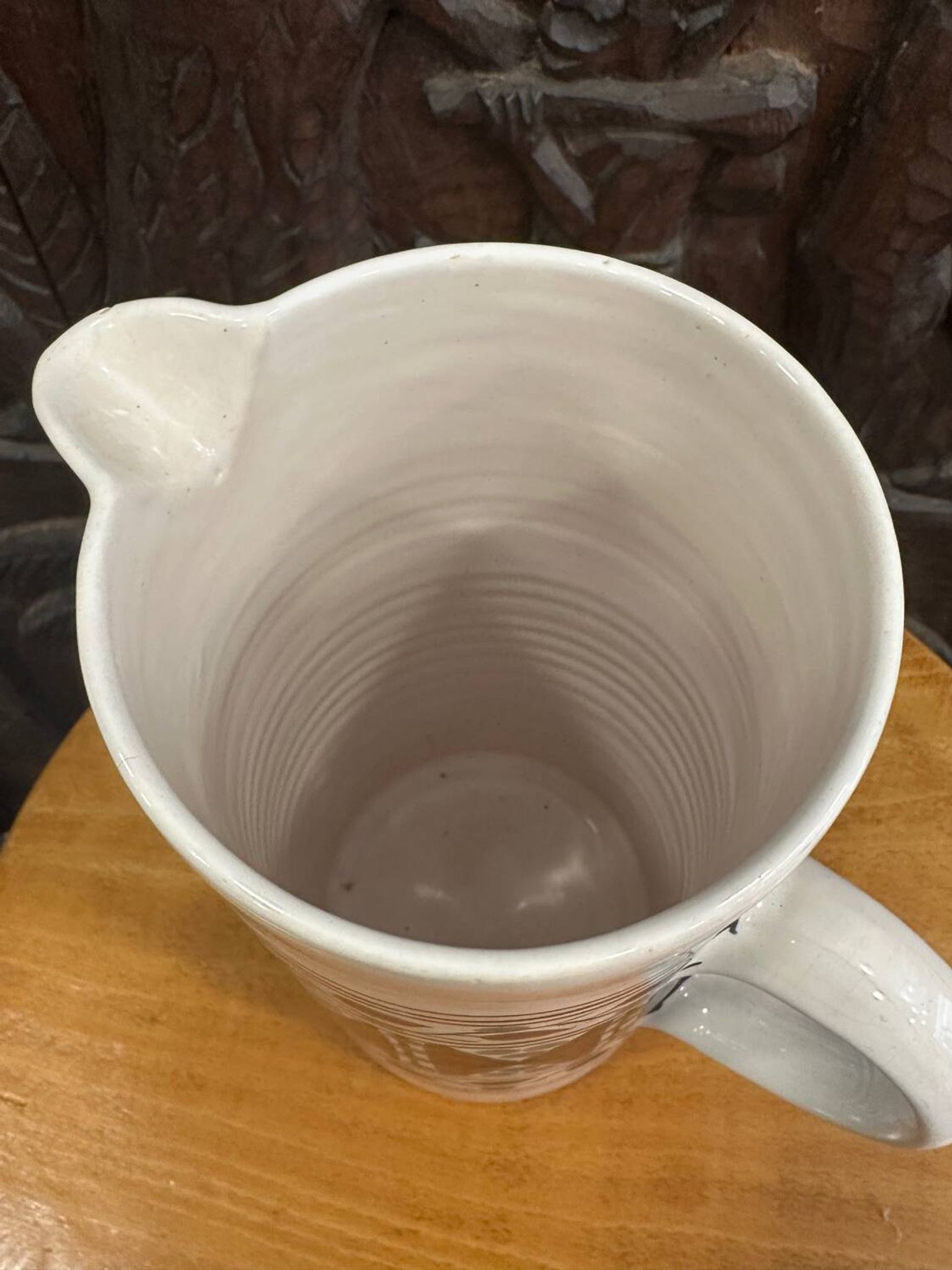 Handcrafted ceramic pitcher from Fes.
