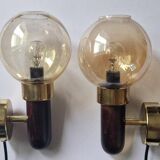 Set of Two Midcentury Wall Lamps, Denmark, 1970s