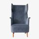 Paire de fauteuils italiens en velours bleu, 1950
