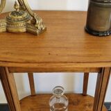 Oval side table with double top in wood - Art Deco style 1940s